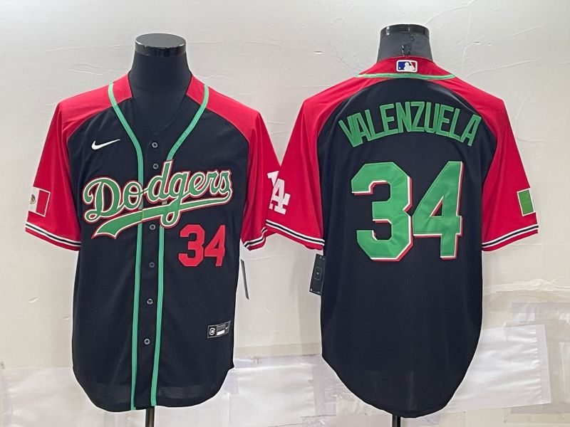 Men Los Angeles Dodgers 34 Valenzuela Black Throwback 2022 MLB Jerseys1